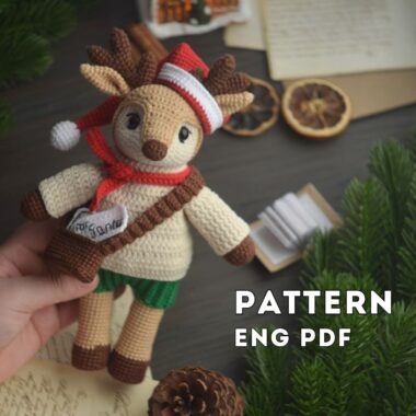 Mailo the Reindeer Crochet Pattern PDF ENG Christmas Postman Amigurumi