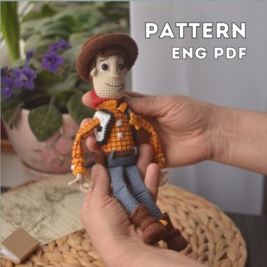 Crochet Pattern Cheerful Cowboy, PDF English crochet pattern.